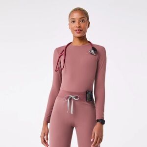 Figs Mauve Ribbed Longsleeve Underscrub